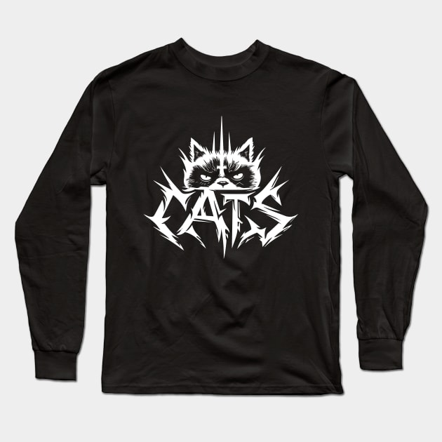 Cats of Heavy Metal Long Sleeve T-Shirt by zoljo